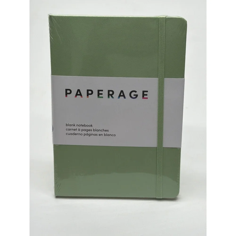 Paperage Blank Notebook Sage Green Hardcover Journal 160‎ Pages 5.6x8 100gsm
